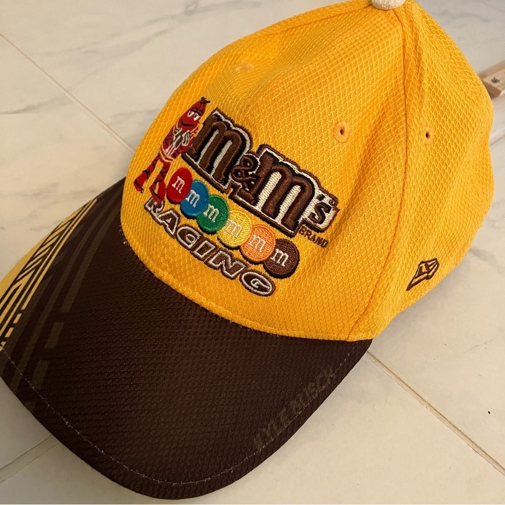 Nascar M&M 39thirty yellow / brown baseball hat.  Embroidered. EUC!